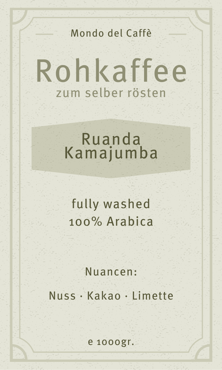 Rohkaffee Ruanda Kamajumba washed