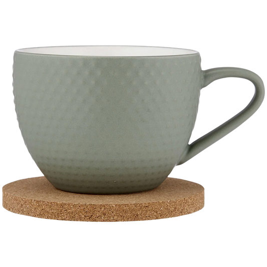 ABODE textured Tasse mit Untersetzer Set