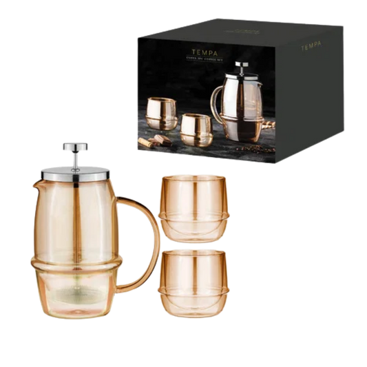 TEMPA Costa Kaffee-Set | French Press & 2 Doppelwandgläser